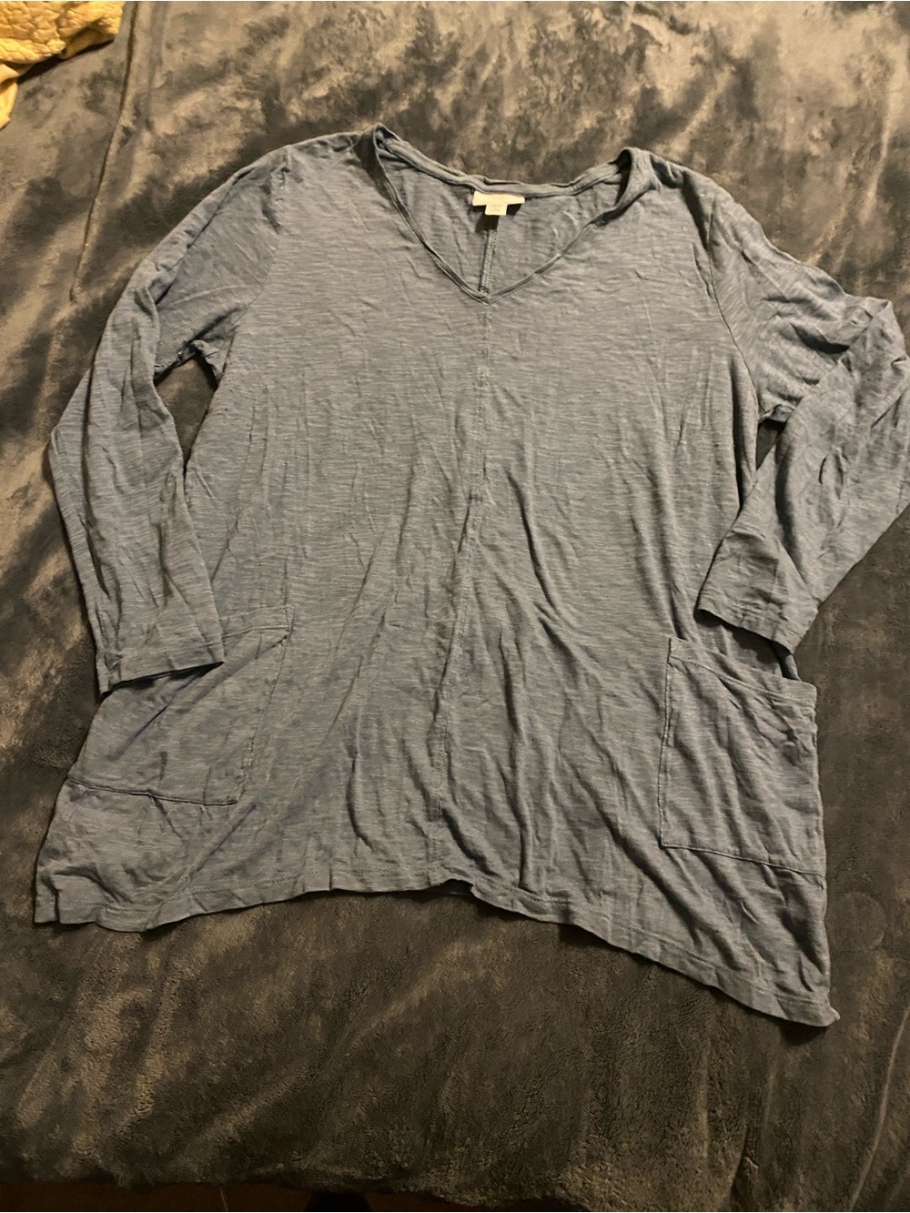 J. Jill Slate Blue V-Neck Long Sleeve Tunic